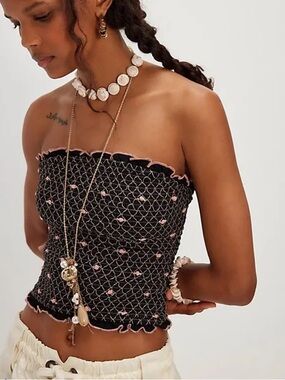 9134. Free People Field Of Roses Tube Top